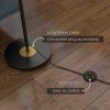 HOMCOM 3-Light Floor Lamp for Living Room with Glass Global Lampshade, Modern Standing Lamp for Bedroom, Bulb not Included, Grey