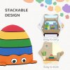AIYAPLAY 5PCS Balance Stepping Stones, Frog-Shaped Sensory Stepping Stones for Toddlers, Anti-Slip Edging, Stackable Design, Indoor Outdoor Obstacle Course for Kids Ages 2-8, Multicoloured