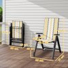 Outsunny Rattan Folding Chair Outdoor Set of 2, 5-Position Adjustable Wicker Garden Dining Chair with High Backrest, Wide Armrest, for Patio, Terrace, Balcony, Orange