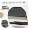 Outsunny 2 Seater Metal Garden Bench Garden Park Porch Chair Outdoor Patio Loveseat Seat Mesh Net Backrest Black