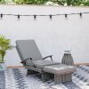 Outsunny Outdoor PE Rattan Recliner Chair with Cushion, Foldable Design Garden Recliner Chair with Retractable Footrest and Adjustable Back with 80 Degree Recline