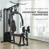 SPORTNOW Compact Home Gym System with 45kg Weight Stack, Weights Machine, Mult-Gym Leg Press Machine Dual-Action Chest Station for Full Body Fitness Training