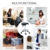 HOMCOM Saddle Stool, PU Leather Adjustable Rolling Salon Chair for Massage, Spa, Clinic, Beauty, Hairdressing and Tattoo, Black