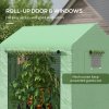Outsunny Walk-in Greenhouse, Outdoor Tomato Greenhouse, Green House for Garden, Grow House with Roll-up Door and Mesh Windows, PE Cover, 200 x 140 x 200cm, Green
