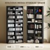 HOMCOM 640 CD/360 DVD Storage Unit, Blu-ray Media Storage Shelf with 18 Compartments and 14 Adjustable Shelves, CD Tower for Living Room, Bedroom, Office