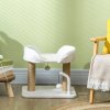 PawHut Cat Scratching Post Cat Tree Tower With Bed for Indoor Cats Scratcher Toy Balls 48 x 38 x 42cm - White