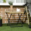 Outsunny Folding Rattan Garden Coffee Table, Small Square Outdoor Bistro Side Table with Rattan Top for Patio, Balcony, Porch, 40 x 40 x 40 cm, Natural