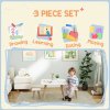 AIYAPLAY Kids Table and Chair Set, 3-Piece Toddler Furniture Set, Activity Play Table Chair Set for Playroom, Bedroom, Nursery, Classroom, for Ages 3-8 Years, White