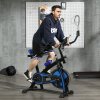 SPORTNOW Indoor Exercise Bike, Stationary Bike, Cycling Machine with Adjustable Seat and Resistance, Heart Rate Sensor, for Home Gym Workout, 8kg Flywheel, Blue