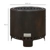 Outsunny Smokeless Fire Pit, 45cm Portable Wood Burning Firepit with Poker, Stainless Steel Liner for Garden Camping Bonfire Party, Metal, Black