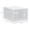 HOMCOM 8PCS Clear Shoe Box, Plastic Stackable Shoe Storage Box for UK/EU Size up to 12/46 with Magnetic Door for Women/Men, 28 x 36 x 21 cm
