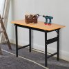 HOMCOM 100 cm Foldable Garage Work Bench, Craft Table MDF Workstation, Heavy-duty Steel Frame with Ruler, Protractor