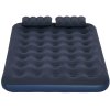 Outsunny King Size Air Bed with 2 Pillows, Hand Pump, Inflatable Mattress with Flocked Surface for Guest, Camping, Travel, 203 x 152 x 22cm