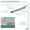 Outsunny 3m x 2.5m Garden Patio Manual Awning Canopy Sun Shade Shelter with Winding Handle Retractable Green and White