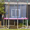 SPORTNOW 12FT Trampoline Spring Cover, Plastic Trampoline Pad Replacement with Elastic Cord, Waterproof, UV Resistant and Tear-Resistant, Pink