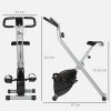 SPORTNOW Folding Exercise Bike, Quiet Stationary Bike with 8-Level Magnetic Resistance, Heart-Rate Sensor, Adjustable Seat and Wheels for Home Gym Workout, Black and Grey