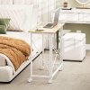 HOMCOM Small Folding Desk, 80 cm Foldable Computer Desk on Wheels for Small Space, Easy Assembly, Space Saving Writing Table for Home Office, Bedroom, Natural Tone