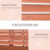 Outsunny 2 Seater Wooden Garden Bench with Convertible Middle Table, Outdoor Three-Seater Bench for Patio, Park, Porch, Orange