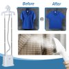 HOMCOM Upright Garment Clothes Steamer Suitable for all Fabrics with 6 Steam Setting, 45s Fast Heat-up, 1.7L Water Tank and 45min Steamer, Wrinkle and Odour Remover, White