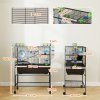 PawHut Hamster Cage, 3 Tier Large Gerbil Cage on Wheels with 17 cm Deep Tray, Storage Shelf, Big Exercise Wheel, Tube System, Hut, Platforms, Ramps, Food Dish, Water Bottle, for Syrian Hamsters, Rats