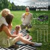 Outsunny Reversible Outdoor Rug with Carry Bag, Waterproof Plastic Straw Mat for Garden, Deck, RV, Picnic, Beach, Camping, 182 x 274cm, Black & White
