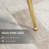 HOMCOM Shell Luxe Velvet Accent Chair with Gold-tone Metal Legs, Modern Vanity Chair for Living Room, Bedroom, Home Office, Pink