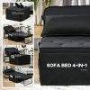 HOMCOM Folding Chair Bed, 4-in-1 Convertible Sleeper Chair with Adjustable Backrest, Pillow, Side Pockets, Armchair for Bedroom, Living Room