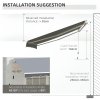 Outsunny 2.5m x 2m Retractable Awning, DIY Garden Awning Canopy, Anti-UV Sun Shade Shelter with Aluminium Frame and Crank Handle, Grey