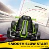 HOMCOM 24V Electric Go Kart for Kids, Ride On Racing Kart with Adjustable Seat, Battery Powered Drifting Ride On Car with Music, Light, Slow Start, Button Start, Horn, for 6-12 Years, Green