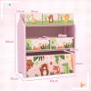 AIYAPLAY Kids Storage Unit, 3-Tier Toy Organiser Shelf with 6 Removable Storage Boxes, for Playroom, Bedroom, Children's Room, Nursery, Pink
