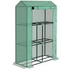 Outsunny 3 Tier Mini Greenhouse with Reinforced PE Cover, Portable Small Greenhouse with Roll-Up Door, 100 x 40 x 150cm, Green