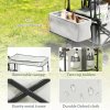 Outsunny 120L Festival Trolley on Wheels, Folding Camping Trolley Cart with Removable Canopy, All-Terrain Wheels, Adjustable Handle and Side Pockets for Garden Beach Fishing Shopping, Grey