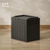 HOMCOM 107L Outdoor Balcony Garden Furniture Storage Box with Lock Hole, Plastic Storage Trunk with Lid and Side Handles, All Weather Resistant Large Chest, Safe and Secure for Patio