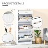 HOMCOM Shoe Cabinet with 3 Flip Drawers, High Gloss Shoe Storage Cabinet with Top Drawer and Adjustable Shelves, Shoe Cupboard for 18 Pairs