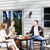 Outsunny Folding Garden Chairs Set of 4, PE Rattan Garden Dining Chairs with Armrests, High Back and Steel Frame, Weather Resistant Outdoor Dining Furniture for Patio, Balcony, Grey
