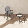 Outsunny 3-Piece Patio Bistro Set, 5-Position Adjustable Recliner Garden Chairs and Tempered Glass Table, Garden Furniture Set with Cushions, High Back, Armrests, Metal Frame for Balcony Patio, Grey