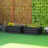 Outsunny Set of 2 Raised Garden Bed, Outdoor Planter Box with Galvanised Steel Frame for Growing Vegetables, Flowers and Herbs, 60 x 60 x 30.5 cm, Grey