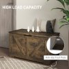 HOMCOM 100L Storage Chest, Storage Trunk with 2 Safety Hinges and U-shaped Cut-out Pull, Organiser Box for Living Room, Entryway, 80 x 40 x 45 cm, Rustic Brown