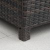 Outsunny Patio PE Rattan Side Table, Square Outdoor Coffee Table w/ Tempered Glass Top, Mixed Brown