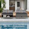 Outsunny 2 Seater Garden Storage Bench with 160L Capacity, PE Rattan Garden Bench with Storage, Wicker Outdoor Bench Loveseat with Cushion, Pillows and Steel Frame for Patio, Grey
