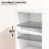 HOMCOM 204 CD Media Display Shelf Unit Set of 2 Blu-Ray Tower Rack w/ Adjustable Shelves Bookcase Storage Organiser, High Gloss White