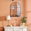 HOMCOM Modern Arched Wall Mirror, 91 x 60 cm Window Mirrors for Living Room, Bedroom, Black
