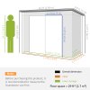 Outsunny 8 x 4FT Garden Shed, Galvanised Metal Shed, Easy to Assemble, Outdoor Tool Storage Shed with Pent Roof, Lockable Door and 2 Vents, Grey
