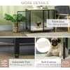 PawHut Dog Crate Furniture Side End Table Indoor Dog Kennel w/ Soft Washable Cushion, Wire Mesh, for Small and Medium Dogs