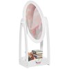 HOMCOM Free Standing Full Length Mirror, Child's Dressing Mirror with storage shelf, Children's White Bedroom Furniture 360?? Rotation MDF, For 3- 8 Years Old, 40L x 30W x 104H cm