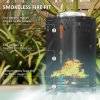 Outsunny Smokeless Fire Pit, 16 x 16 cm Stainless Steel Portable Wood Burning Firepit with Poker, Wood or Pellet Fuelled Tabletop Fire Pit for Garden Camping Bonfire Party, Black