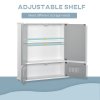 kleankin Bathroom Mirror Cabinet, Wall Mounted Storage Cupboard with Double Doors and Adjustable Shelf, Bathroom Organizer