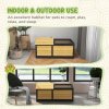 PawHut Wooden Tortoise House Tortoise Table with Hide Shelter Run, Openable Top, Tray, Yellow