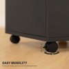 HOMCOM 60cm Filing Cabinet with Drawer, Open Shelf, Metal Handles and 4 Wheels, Office Home Organiser Mobile Printer with Two Locks