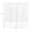 HOMCOM 4 Panel Folding Room Divider, Privacy Screen, Freestanding Paravent Partition Separator for Living Room, Bedroom and Office, 160 x 170cm, White